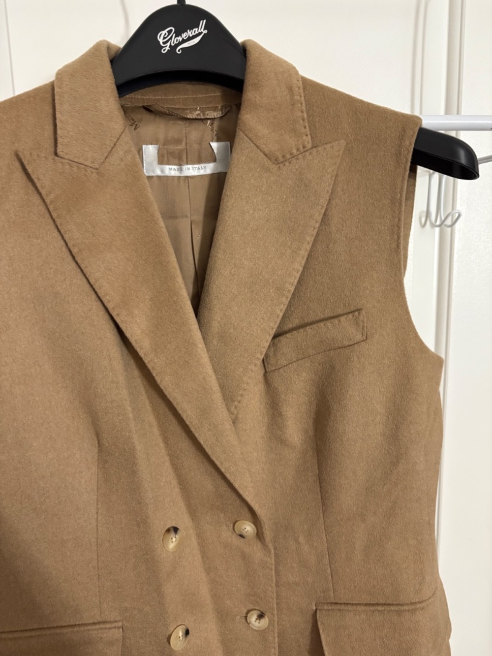 Max Mara Brown Tan Camel Hair Double Breasted Vest Women’s US 12 Made in Italy - Picture 2 of 5